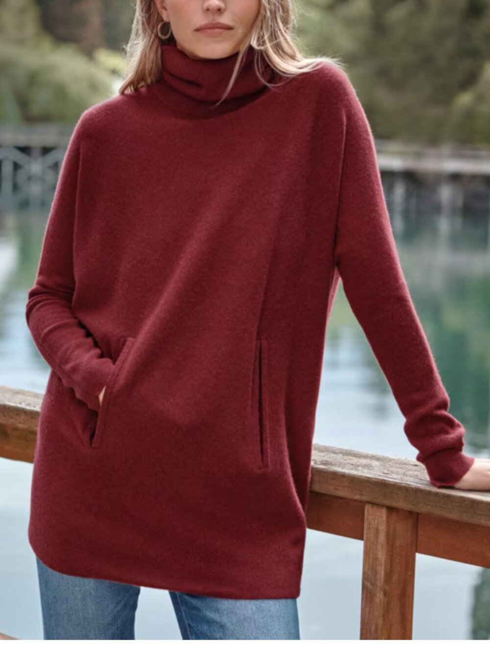 Garnet Hill turtleneck sweater S purple cashmere